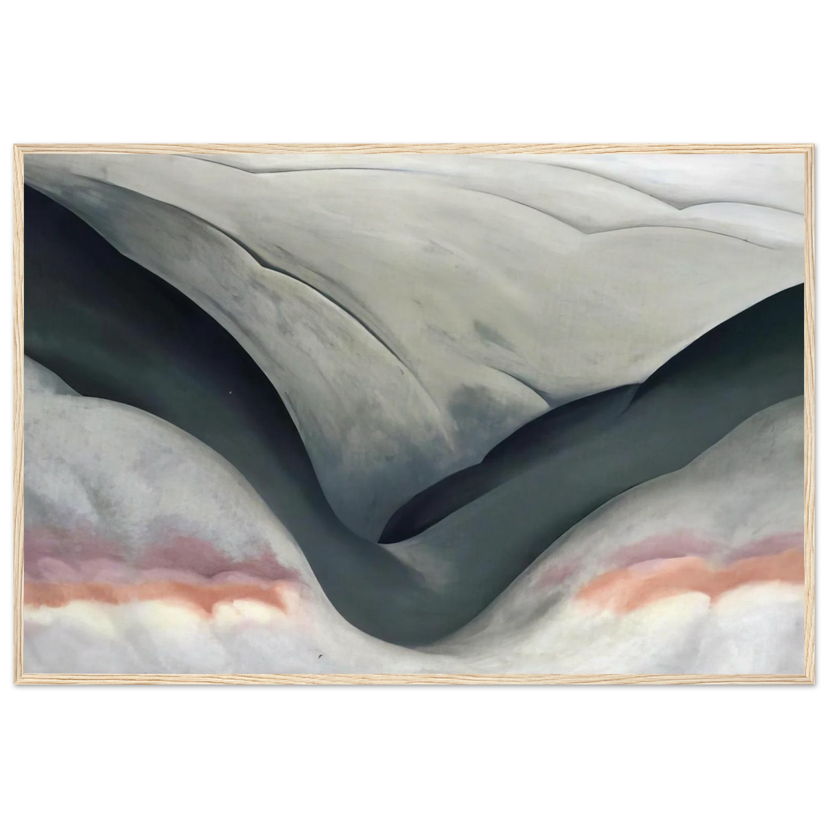 Black Place, Grey and Pink Framed Poster | Georgia O'Keeffe Framed Prints Wall Art | Georgia O Keeffe Prints