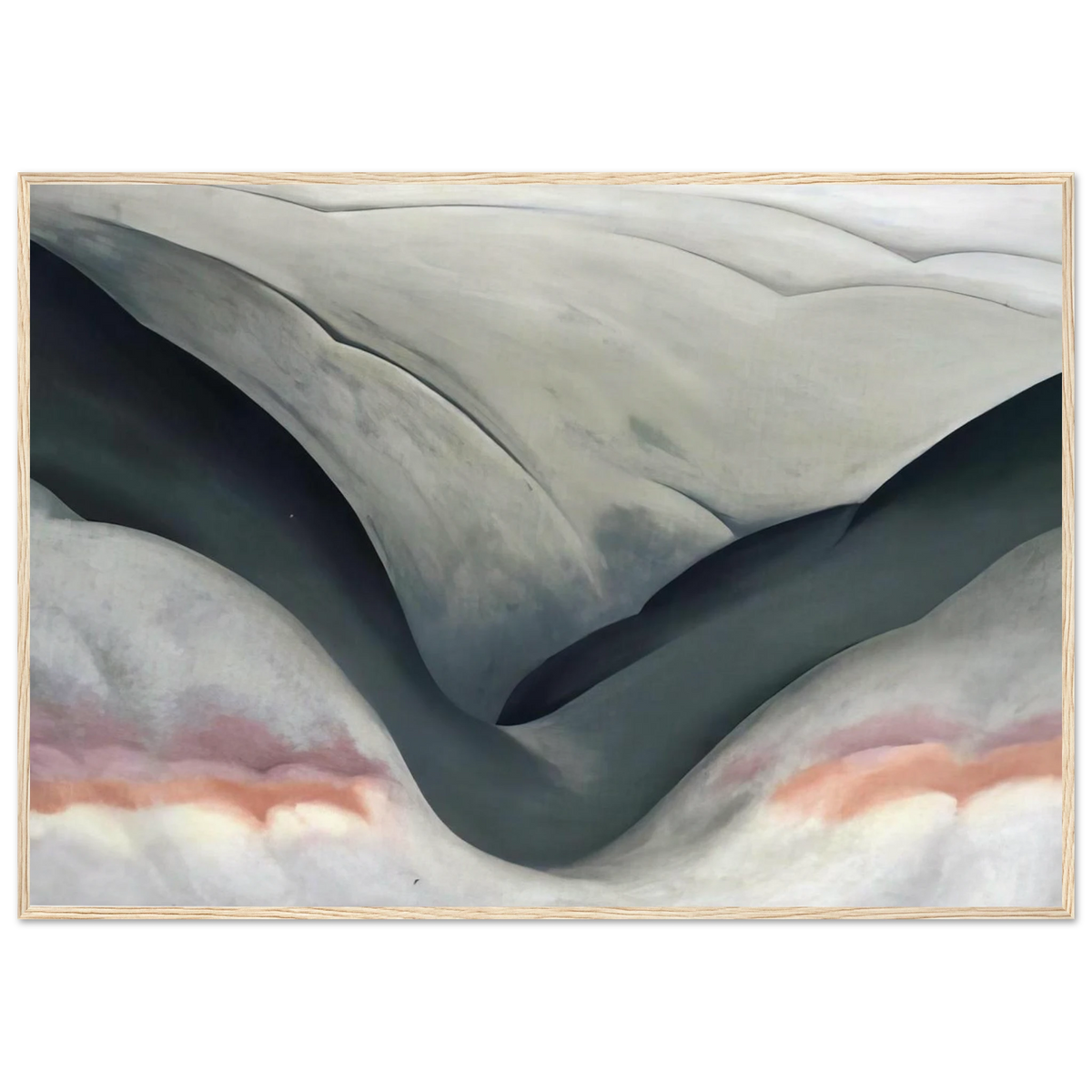 Black Place, Grey and Pink Framed Poster | Georgia O'Keeffe Framed Prints Wall Art | Georgia O Keeffe Prints