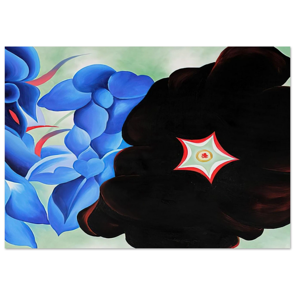 Black Hollyhock - Blue Larkspur Poster | Georgia O'Keeffe Poster | Georgia O Keeffe Prints