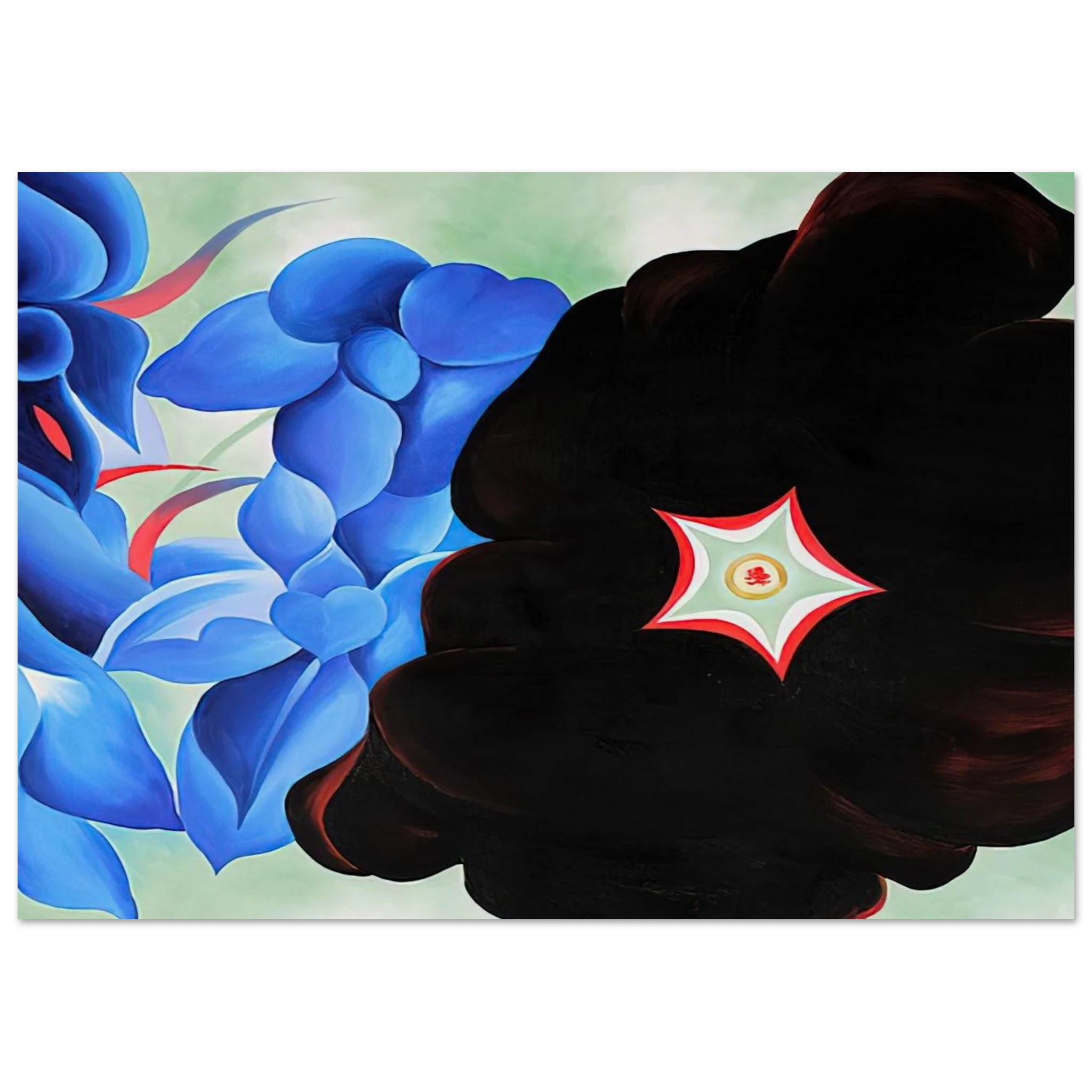 Black Hollyhock - Blue Larkspur Poster | Georgia O'Keeffe Poster | Georgia O Keeffe Prints