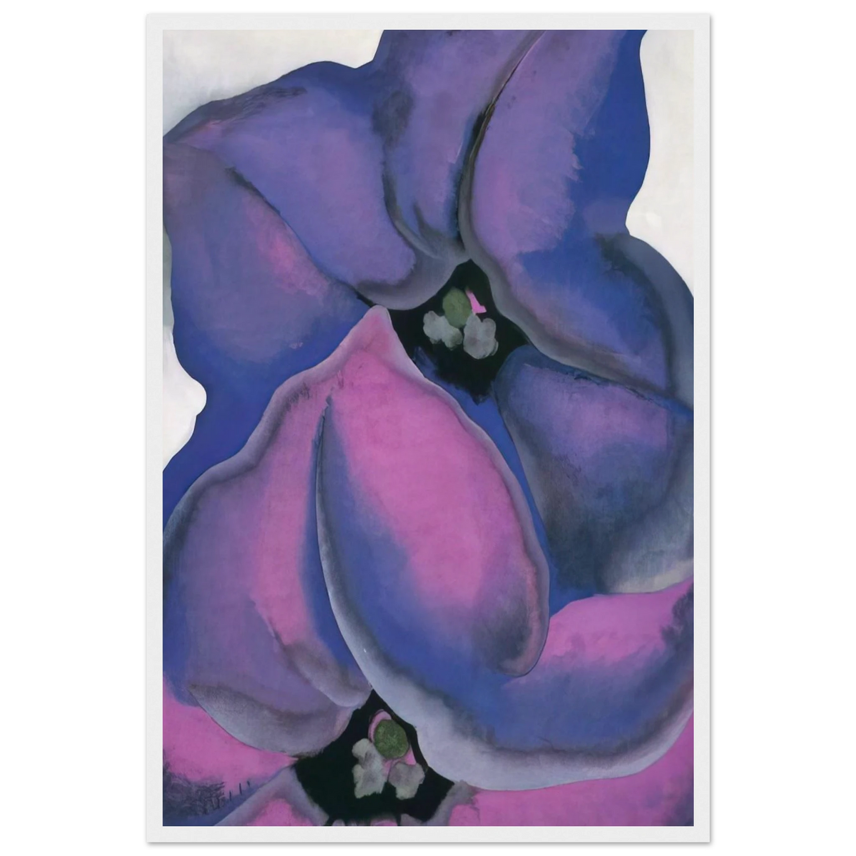 Purple Petunias Framed Poster | Georgia O'Keeffe Framed Prints Wall Art | Georgia O Keeffe Prints