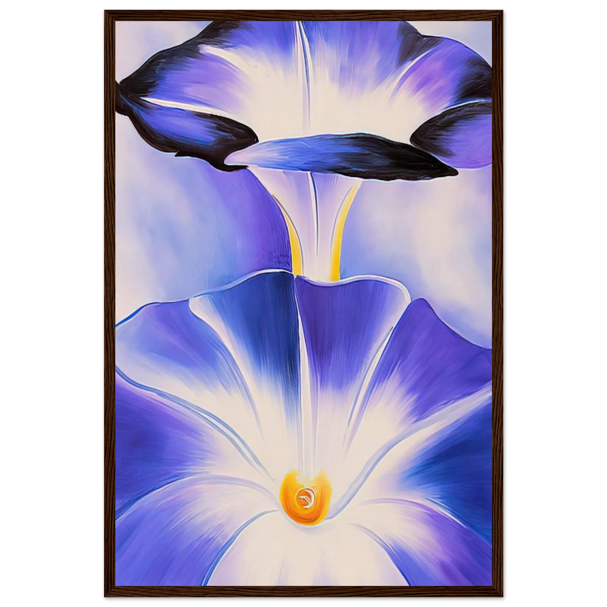 Blue Morning Glories Framed Poster | Georgia O'Keeffe Framed Prints Wall Art | Georgia O Keeffe Prints