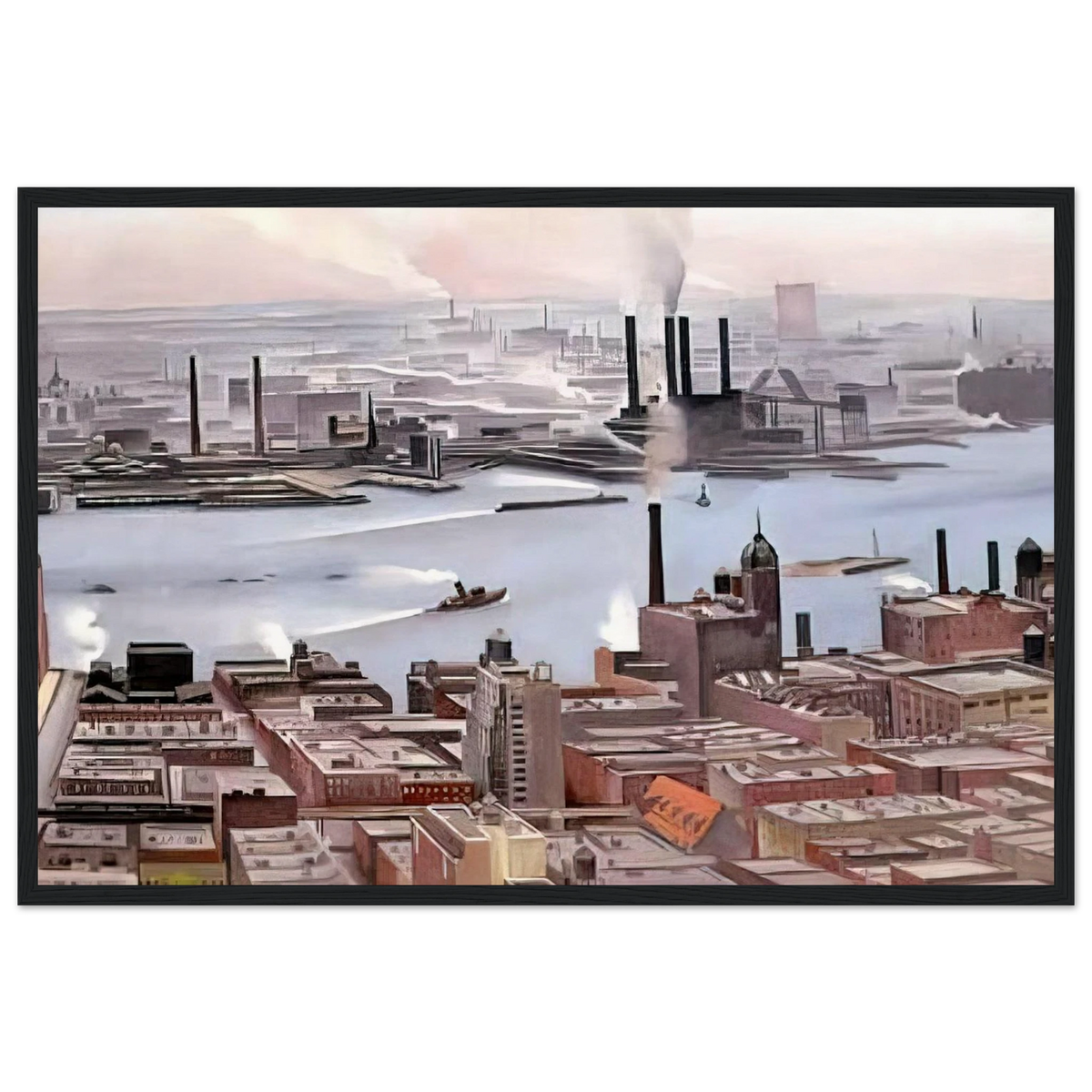 East River from the Thirtieth Story of the Shelton Hotel Framed Poster | Georgia O'Keeffe Framed Prints Wall Art | Georgia O Keeffe Prints