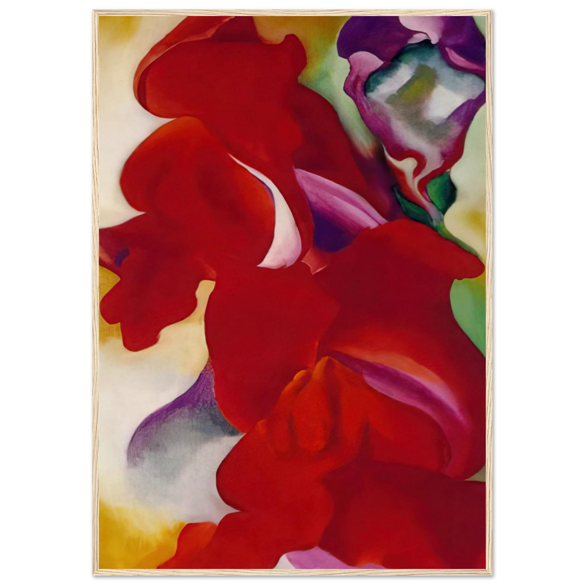 Red Snapdragons Framed Poster | Georgia O'Keeffe Framed Prints Wall Art | Georgia O Keeffe Prints