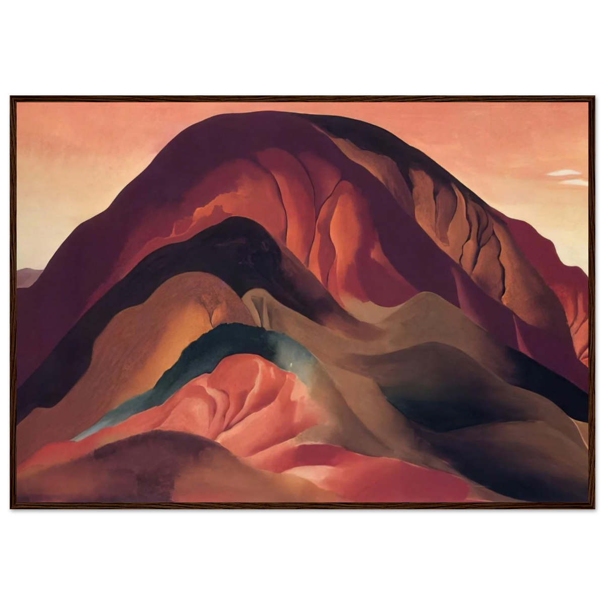 Rust Red Hills Framed Poster | Georgia O'Keeffe Framed Prints Wall Art | Georgia O Keeffe Prints