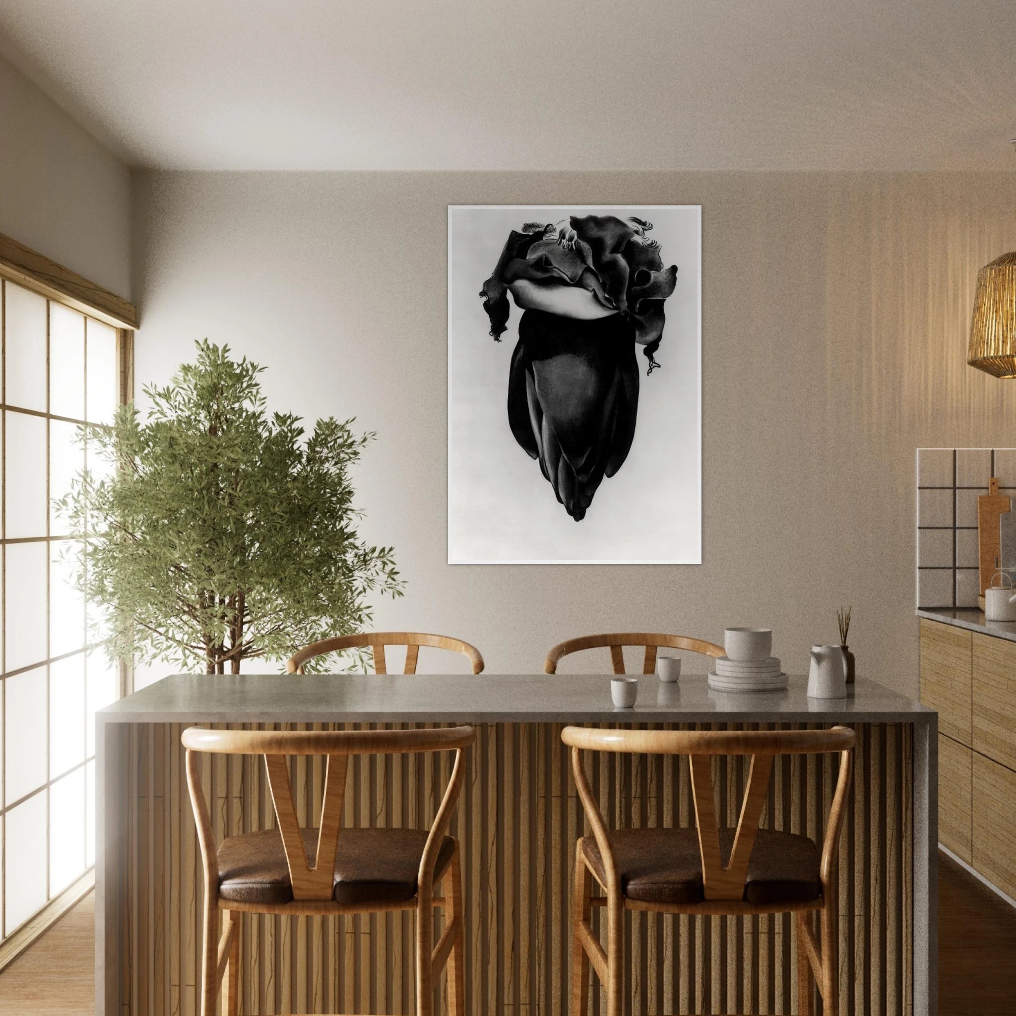 Banana Flower Framed Poster | Georgia O'Keeffe Framed Prints Wall Art | Georgia O Keeffe Prints