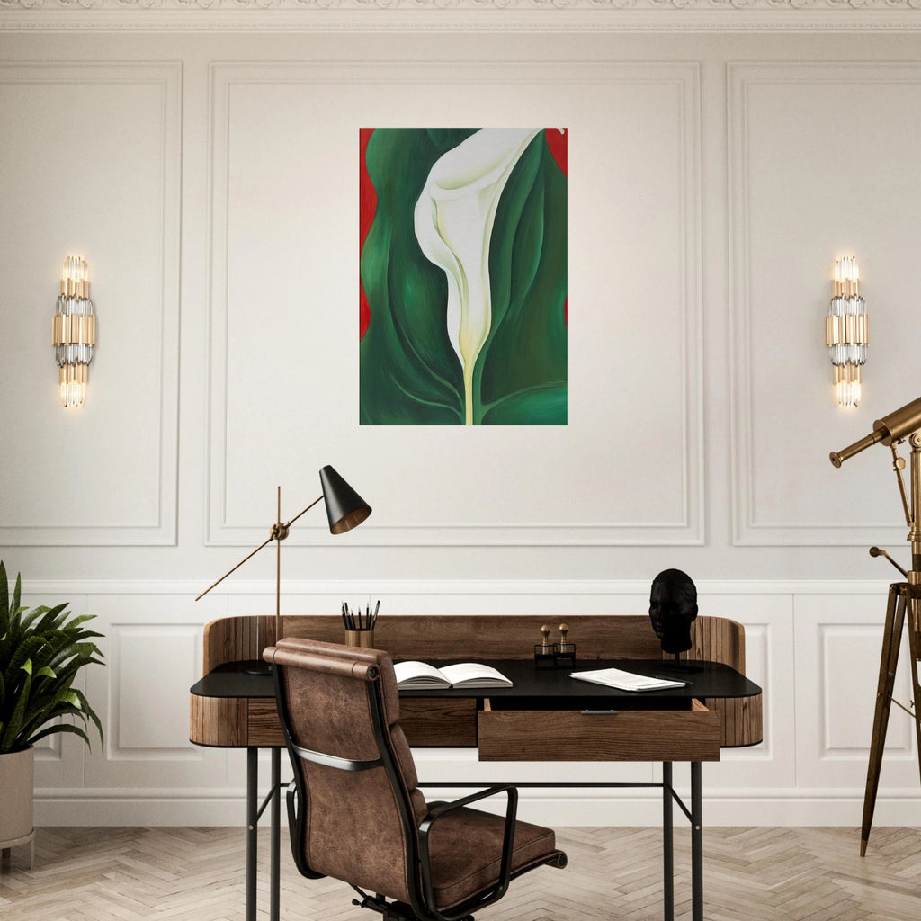 Single Calla Lily  Red  Canvas | Georgia O'Keeffe Canvas | Georgia O Keeffe Prints