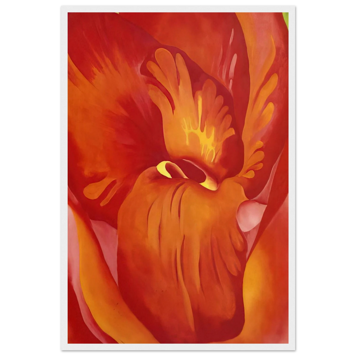Canna Red and Orange Framed Poster | Georgia O'Keeffe Framed Prints Wall Art | Georgia O Keeffe Prints