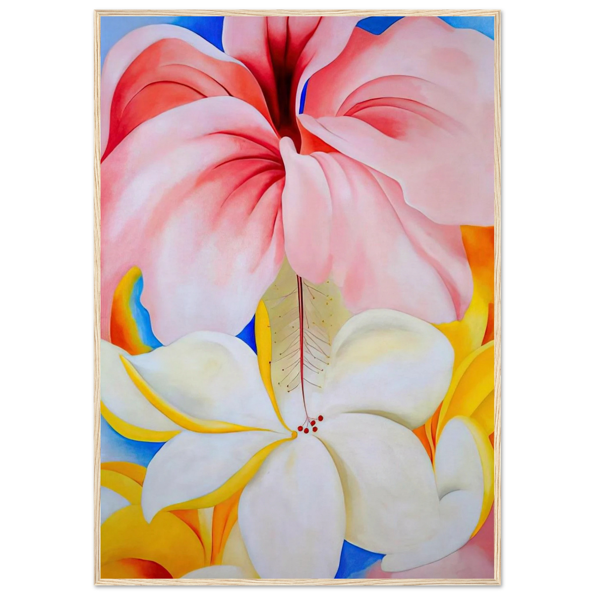 Hibiscus with Plumeria Framed Poster | Georgia O'Keeffe Framed Prints Wall Art | Georgia O Keeffe Prints