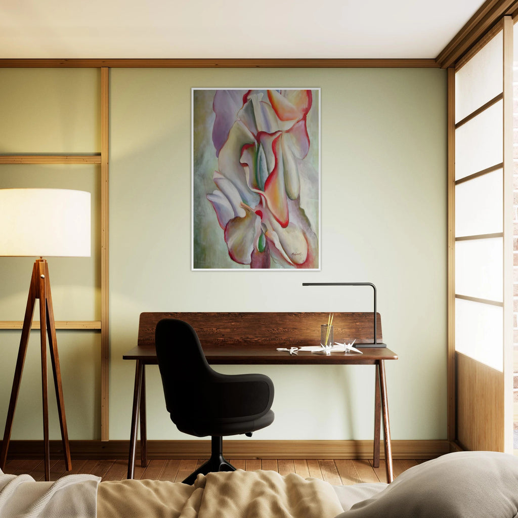 Pink Sweet Peas Framed Poster | Georgia O'Keeffe Framed Prints Wall Art | Georgia O Keeffe Prints