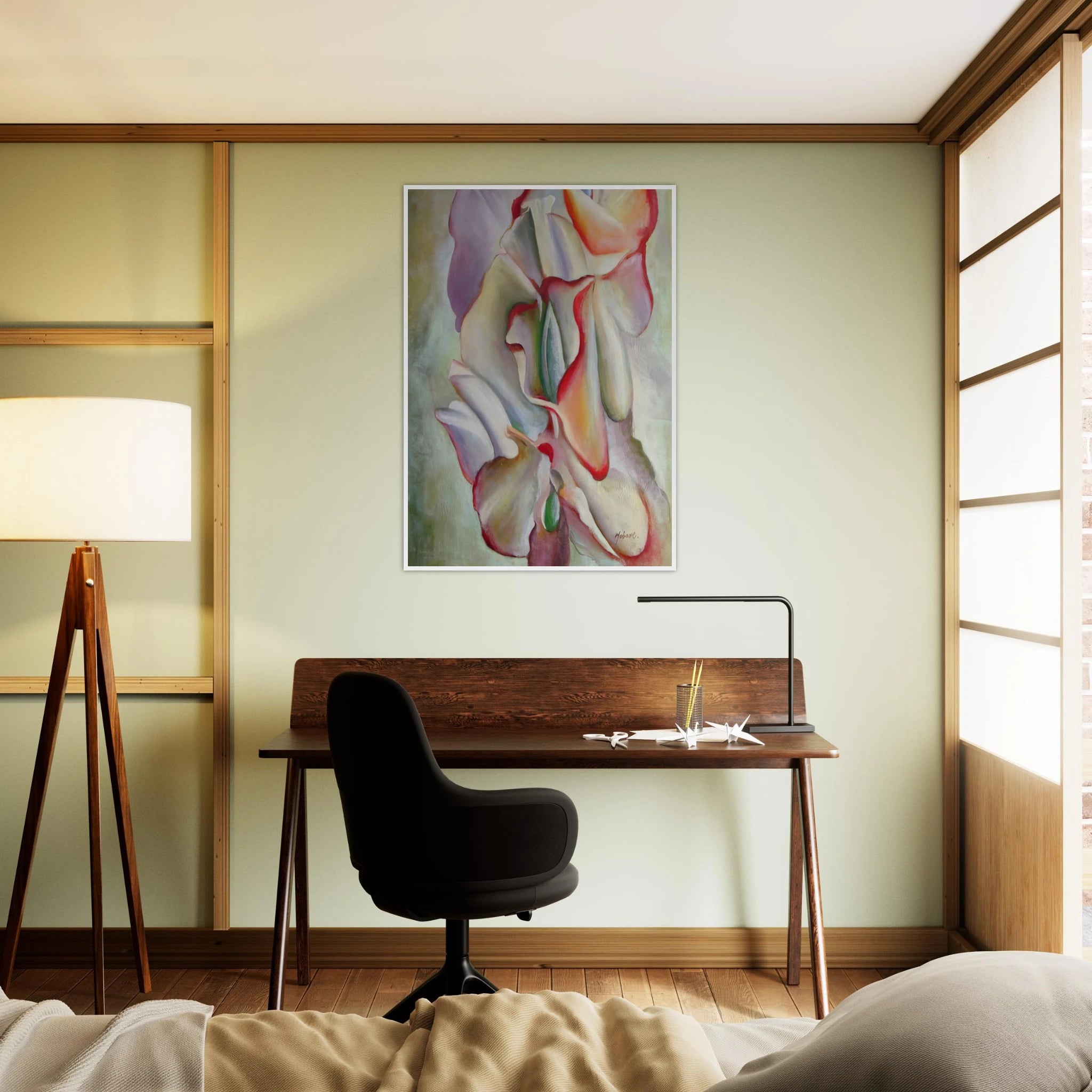 Pink Sweet Peas Framed Poster | Georgia O'Keeffe Framed Prints Wall Art | Georgia O Keeffe Prints