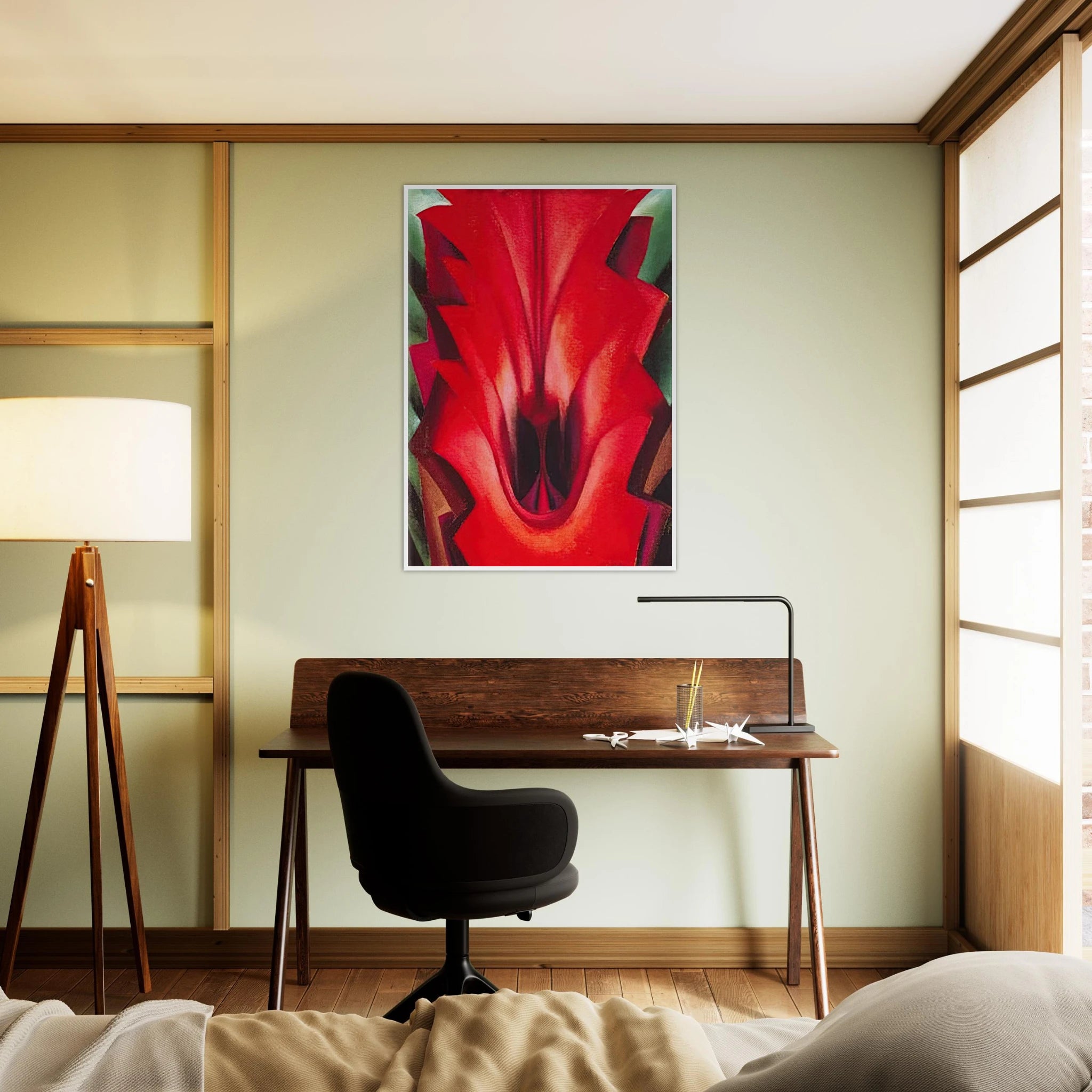 Inside Red Canna Framed Poster | Georgia O'Keeffe Framed Prints Wall Art | Georgia O Keeffe Prints