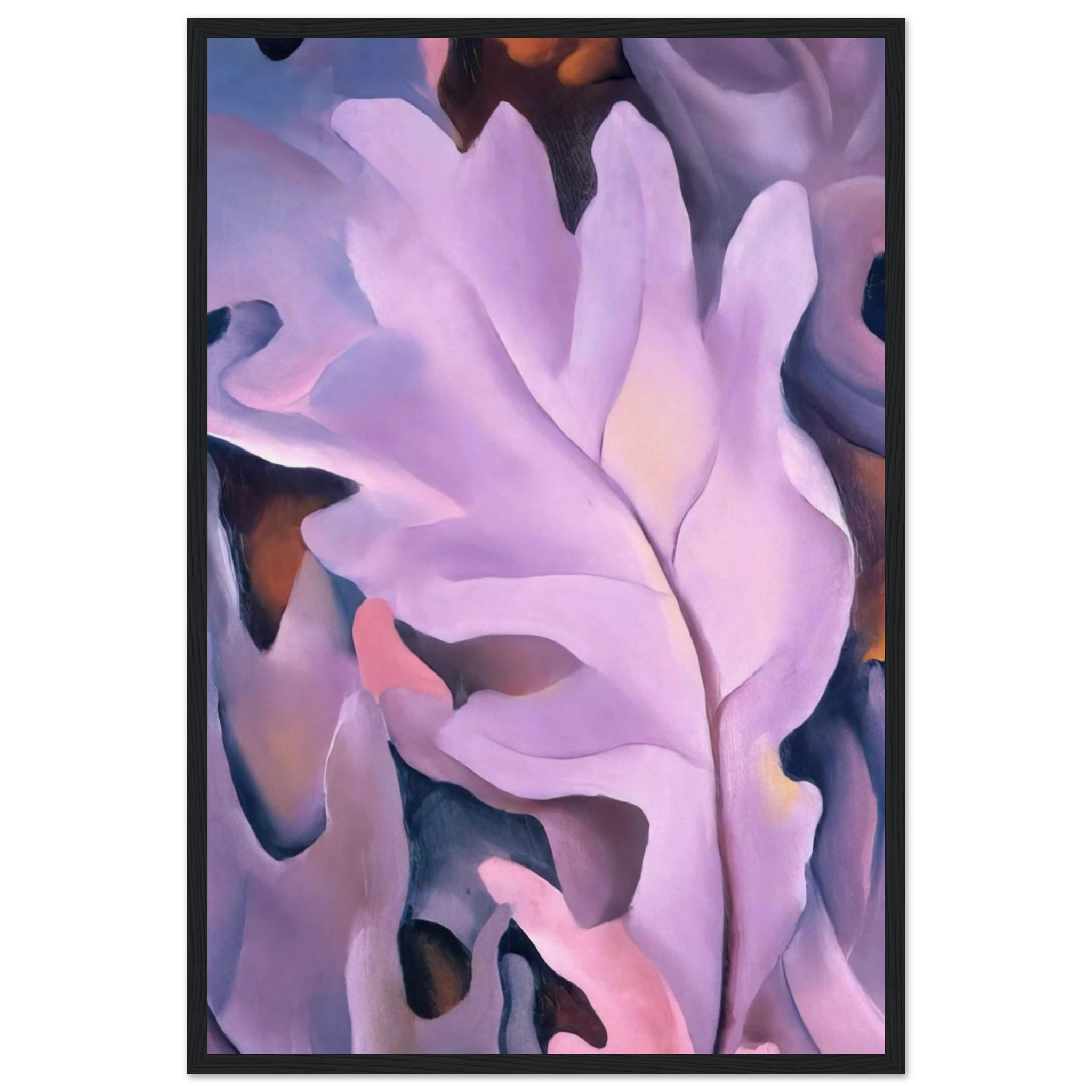 Purple Leaves Framed Poster | Georgia O'Keeffe Framed Prints Wall Art | Georgia O Keeffe Prints