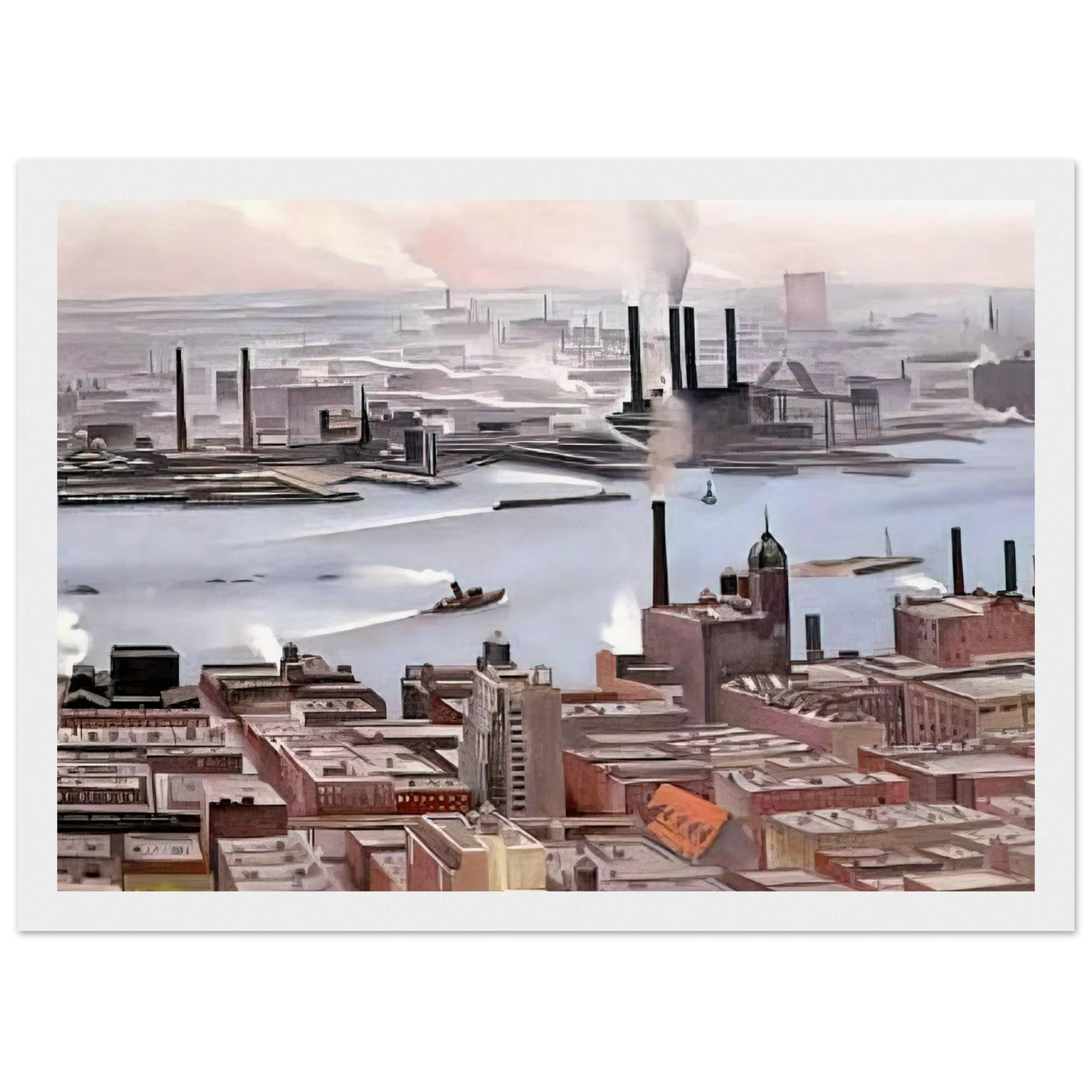 East River from the Thirtieth Story of the Shelton Hotel Framed Poster | Georgia O'Keeffe Framed Prints Wall Art | Georgia O Keeffe Prints