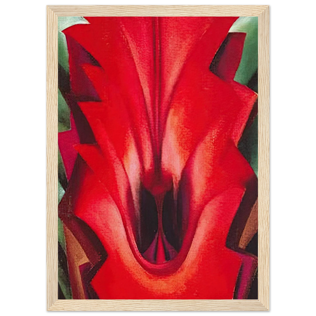 Inside Red Canna Framed Poster | Georgia O'Keeffe Framed Prints Wall Art | Georgia O Keeffe Prints