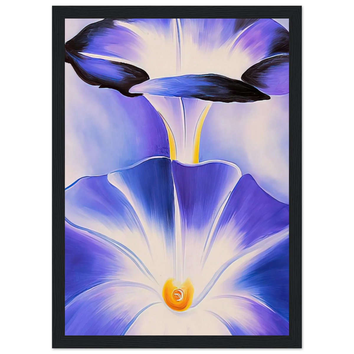Blue Morning Glories Framed Poster | Georgia O'Keeffe Framed Prints Wall Art | Georgia O Keeffe Prints