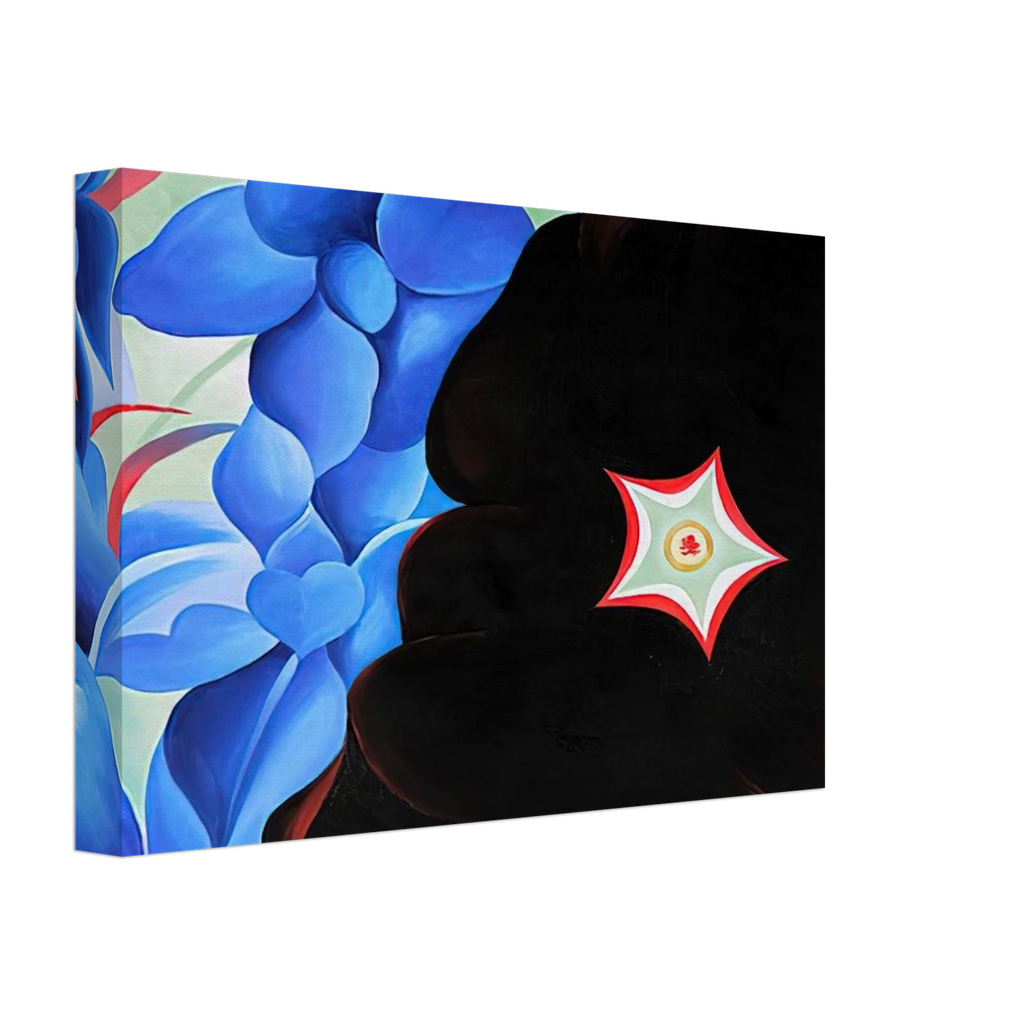 Black Hollyhock - Blue Larkspur Canvas | Georgia O'Keeffe Canvas | Georgia O Keeffe Prints