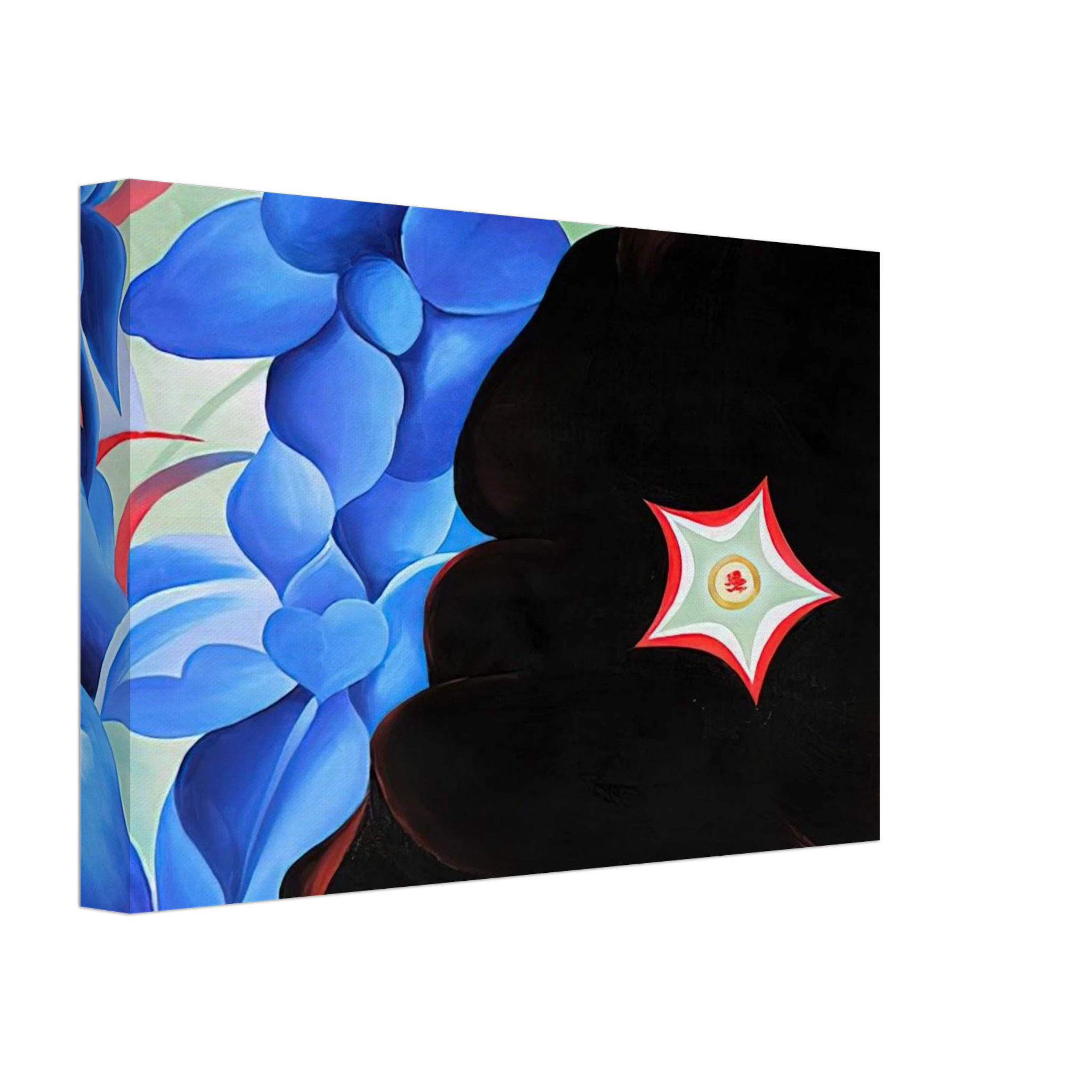 Black Hollyhock - Blue Larkspur Canvas | Georgia O'Keeffe Canvas | Georgia O Keeffe Prints