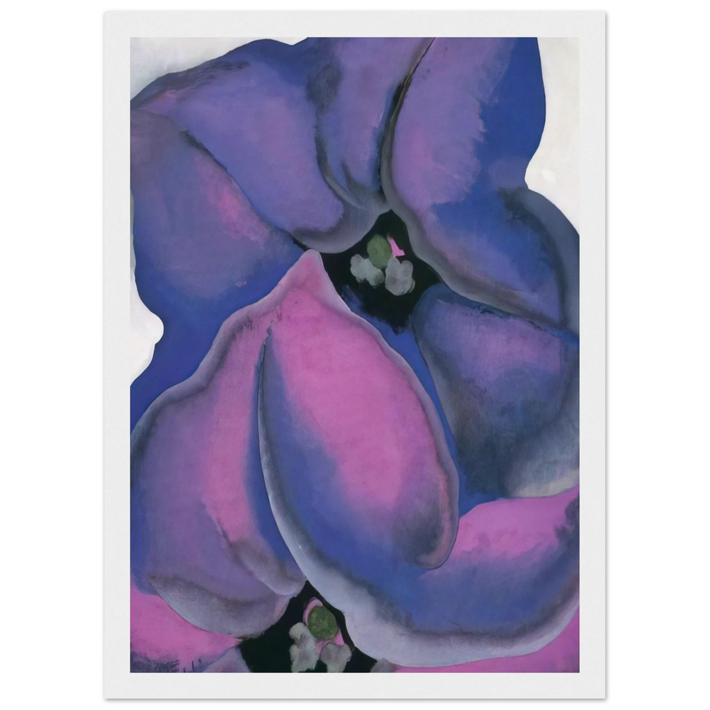 Purple Petunias Framed Poster | Georgia O'Keeffe Framed Prints Wall Art | Georgia O Keeffe Prints