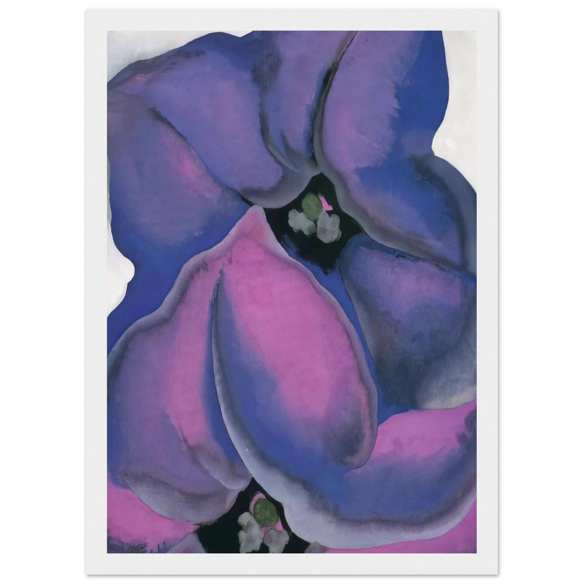 Purple Petunias Framed Poster | Georgia O'Keeffe Framed Prints Wall Art | Georgia O Keeffe Prints