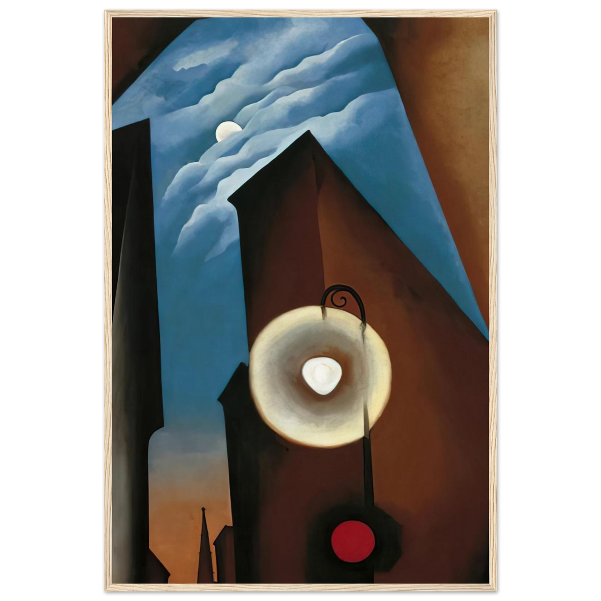 New York with Moon Framed Poster | Georgia O'Keeffe Framed Prints Wall Art | Georgia O Keeffe Prints