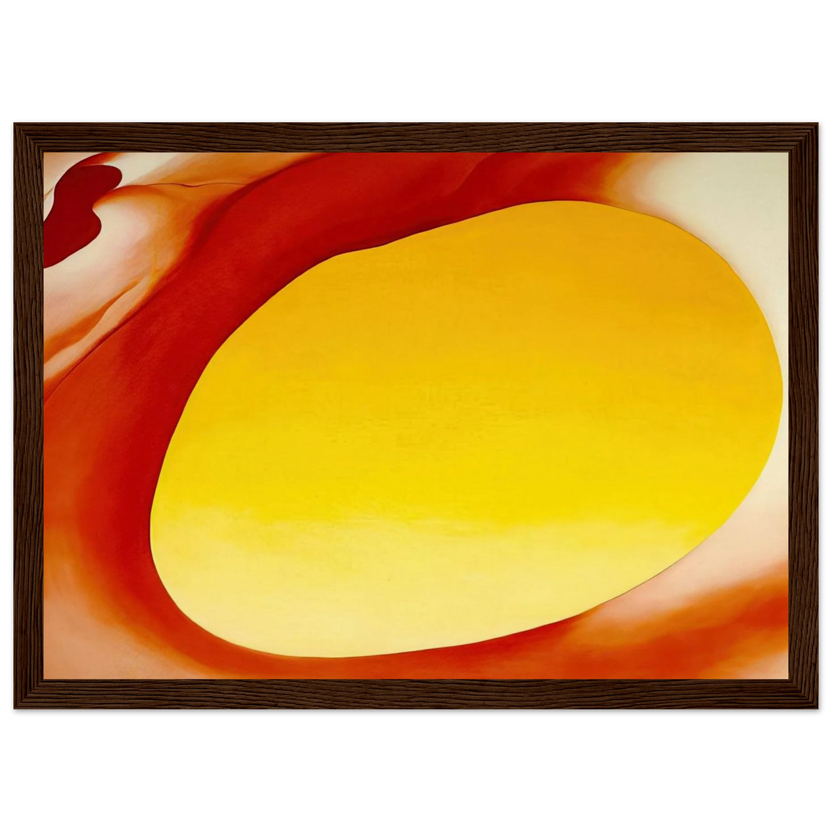 Pelvis Series - Red with Yellow Framed Poster | Georgia O'Keeffe Framed Prints Wall Art | Georgia O Keeffe Prints