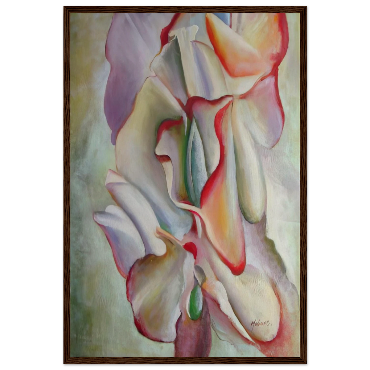 Pink Sweet Peas Framed Poster | Georgia O'Keeffe Framed Prints Wall Art | Georgia O Keeffe Prints
