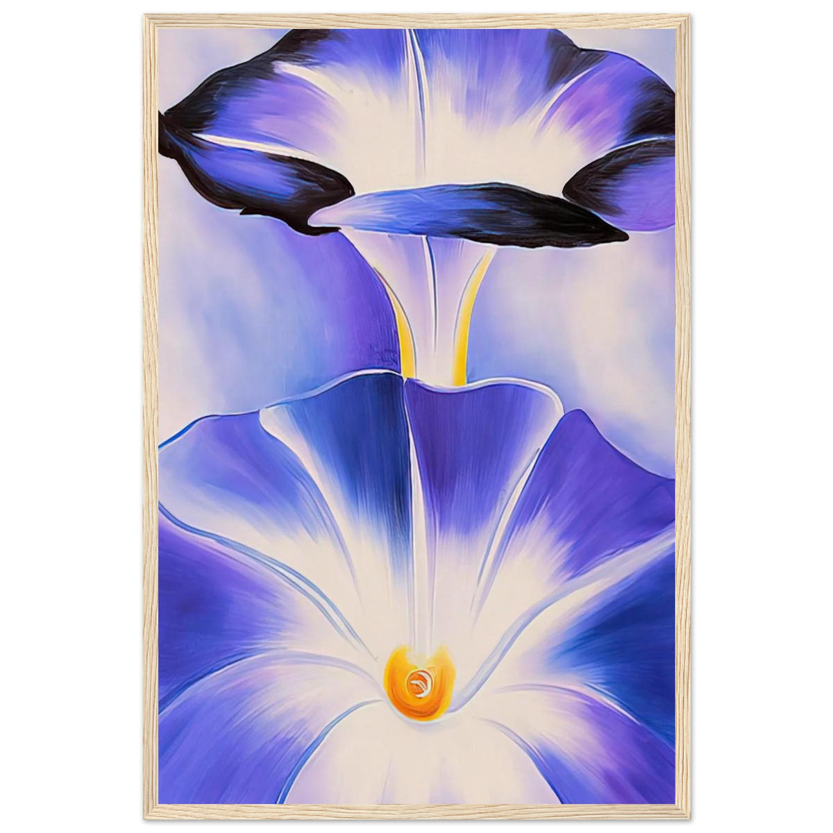 Blue Morning Glories Framed Poster | Georgia O'Keeffe Framed Prints Wall Art | Georgia O Keeffe Prints