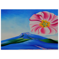 Hollyhock Pink with Pedernal Poster | Georgia O'Keeffe Poster | Georgia O Keeffe Prints