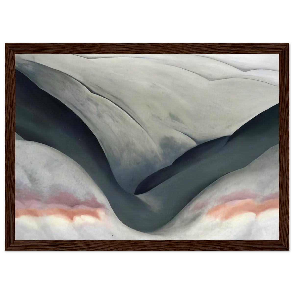 Black Place, Grey and Pink Framed Poster | Georgia O'Keeffe Framed Prints Wall Art | Georgia O Keeffe Prints