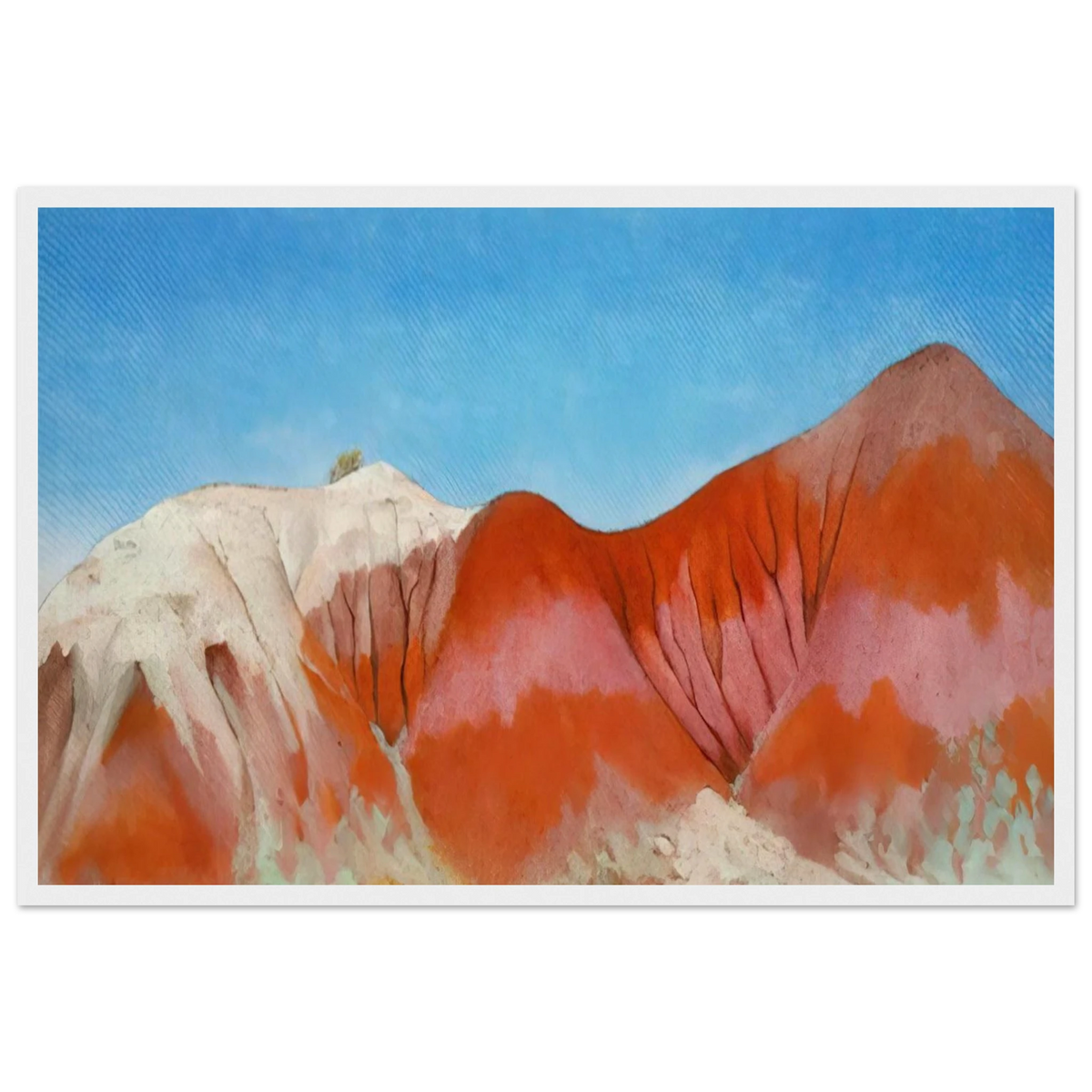 Series near abiquiu, New Mexico - Hills to the left Framed Poster | Georgia O'Keeffe Framed Prints Wall Art | Georgia O Keeffe Prints