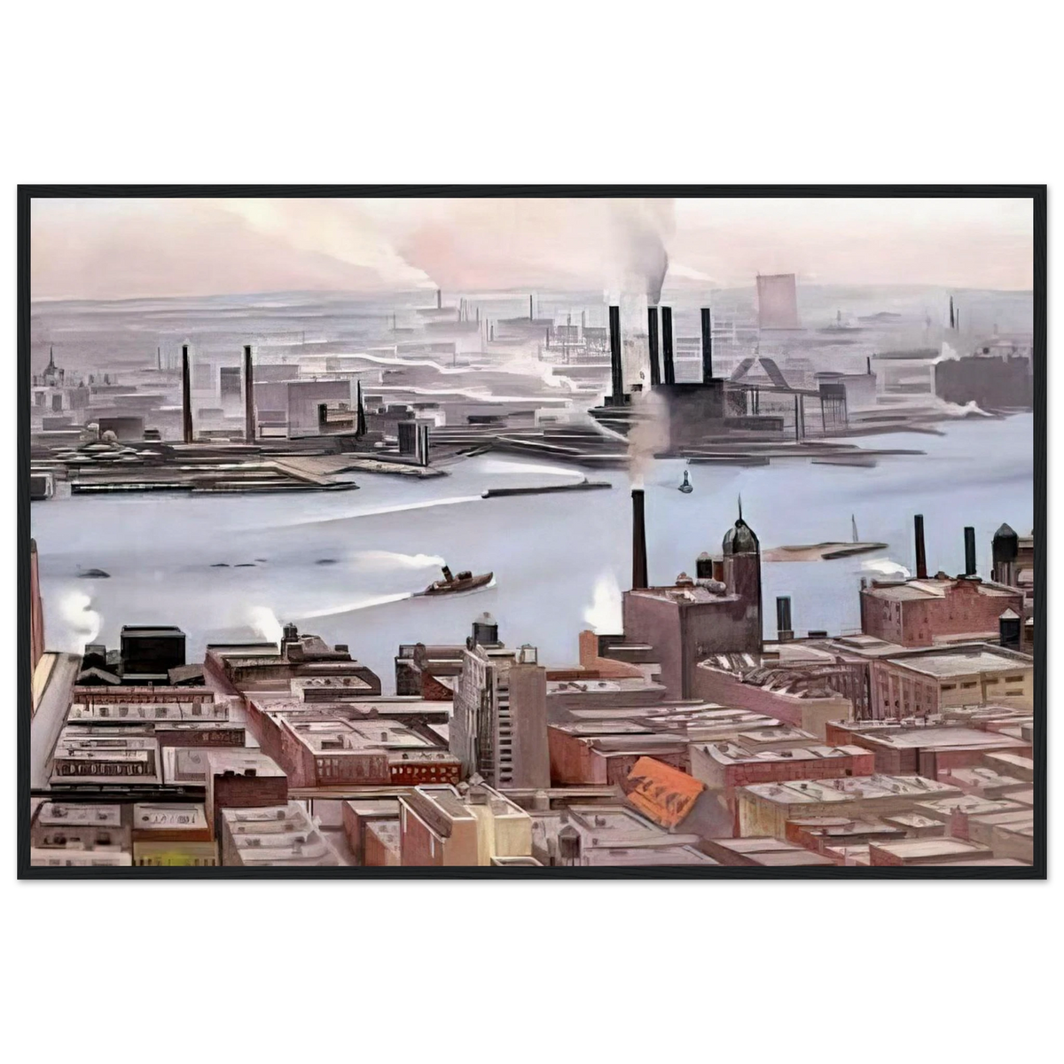 East River from the Thirtieth Story of the Shelton Hotel Framed Poster | Georgia O'Keeffe Framed Prints Wall Art | Georgia O Keeffe Prints