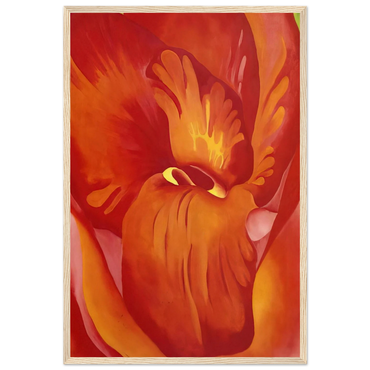 Canna Red and Orange Framed Poster | Georgia O'Keeffe Framed Prints Wall Art | Georgia O Keeffe Prints