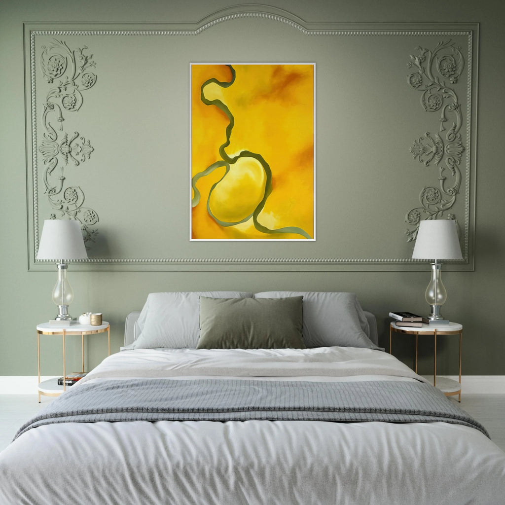 Green, Yellow and Orange Framed Poster | Georgia O'Keeffe Framed Prints Wall Art | Georgia O Keeffe Prints
