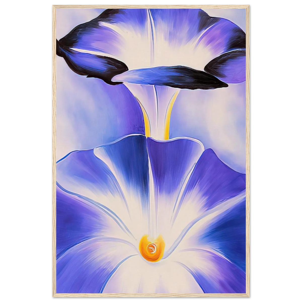 Blue Morning Glories Framed Poster | Georgia O'Keeffe Framed Prints Wall Art | Georgia O Keeffe Prints