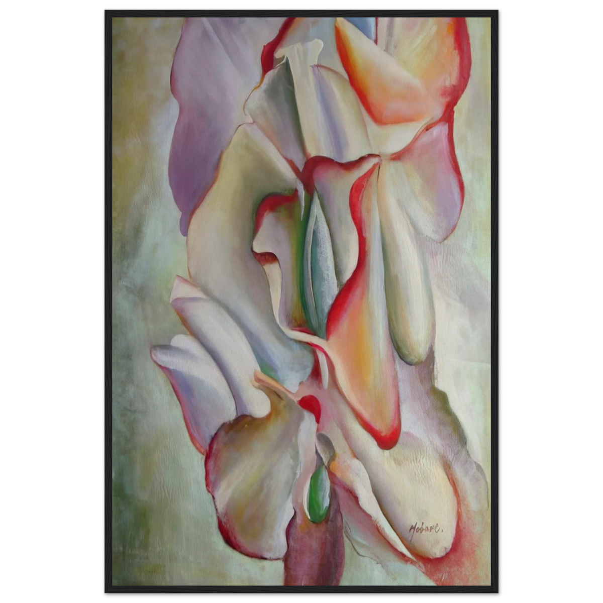 Pink Sweet Peas Framed Poster | Georgia O'Keeffe Framed Prints Wall Art | Georgia O Keeffe Prints