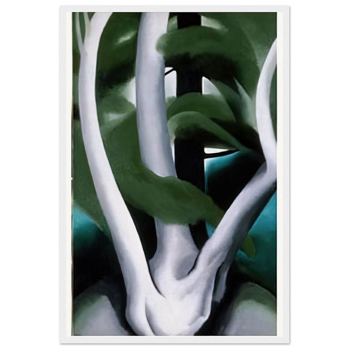 Birch and Pine Tree No. 1 Framed Poster | Georgia O'Keeffe Framed Prints Wall Art | Georgia O Keeffe Prints