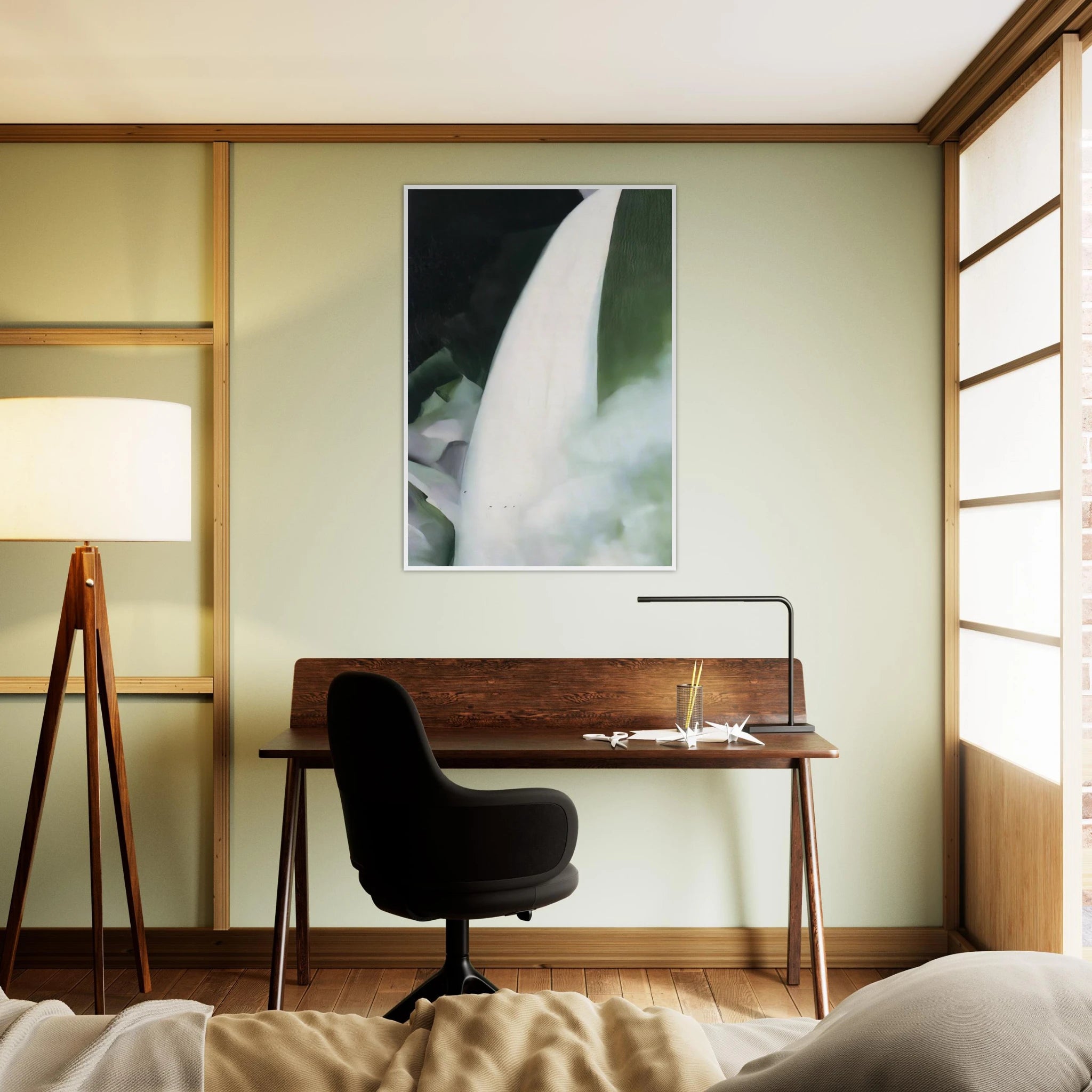 Green and White Framed Poster | Georgia O'Keeffe Framed Prints Wall Art | Georgia O Keeffe Prints