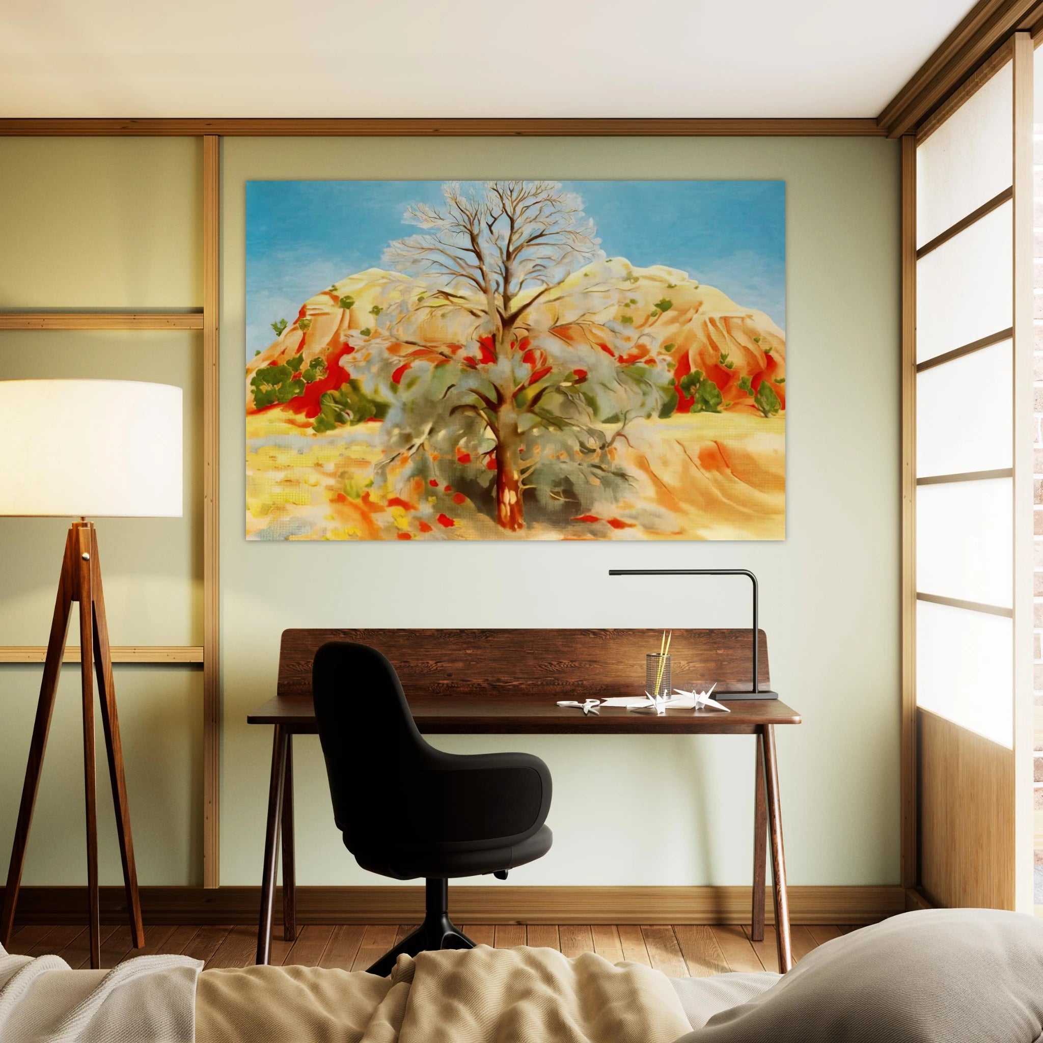 Dead Tree with Pink Hill Poster | Georgia O'Keeffe Poster | Georgia O Keeffe Prints