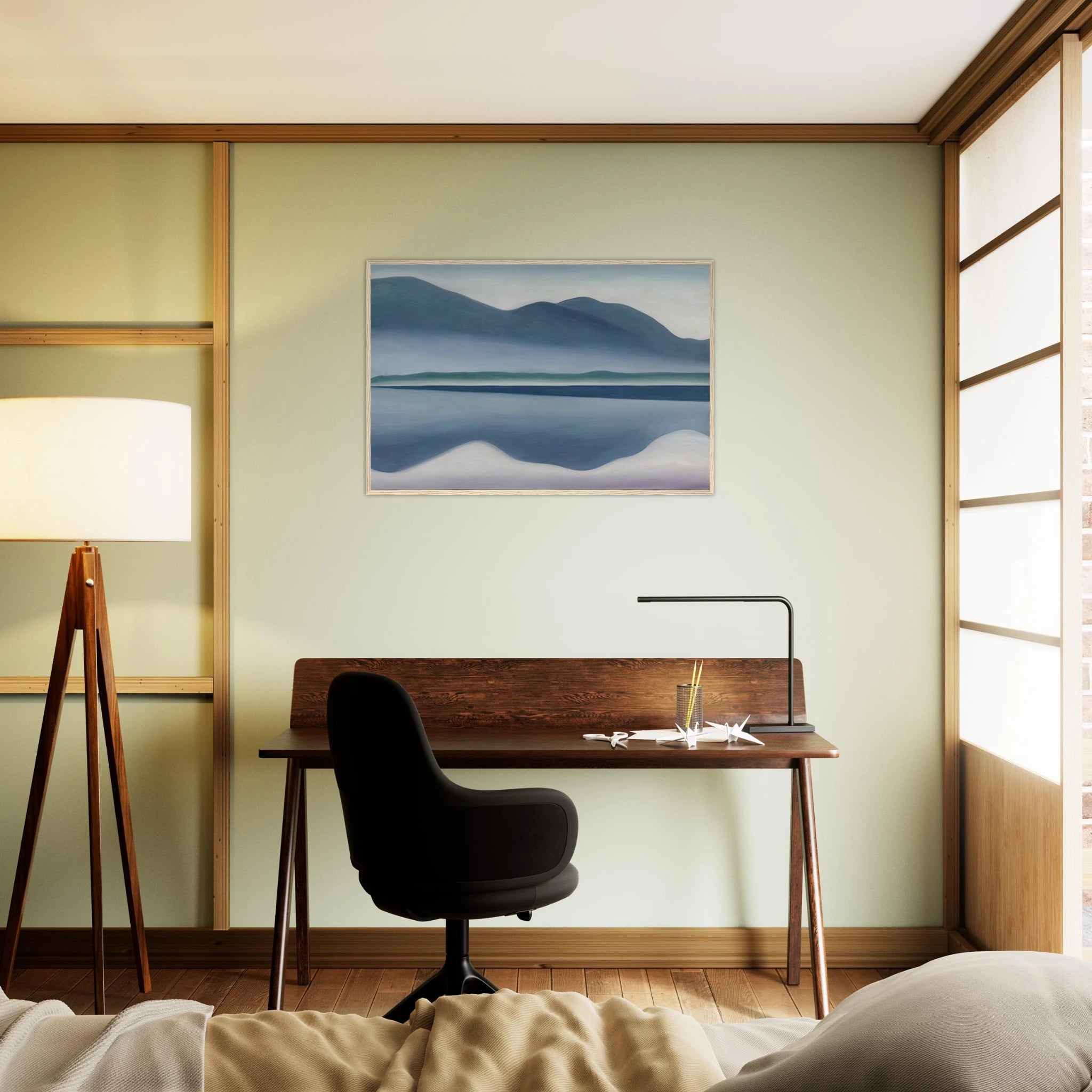 Lake George  formerly Reflection Seascape  Framed Poster | Georgia O'Keeffe Framed Prints Wall Art | Georgia O Keeffe Prints