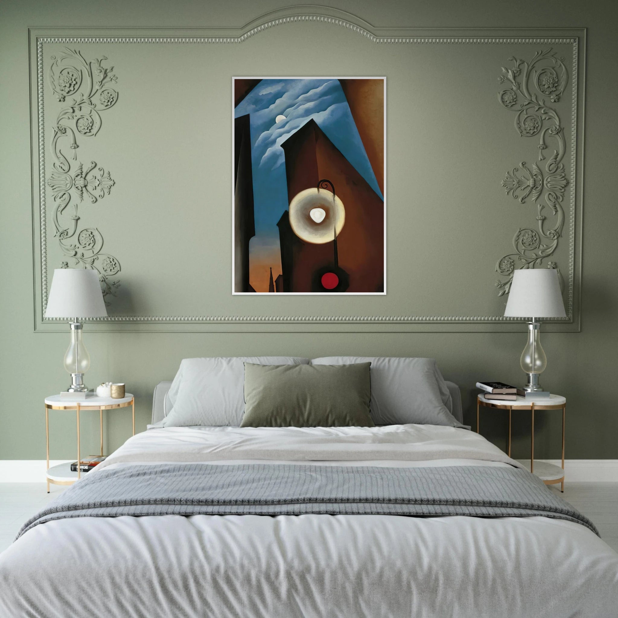 New York with Moon Framed Poster | Georgia O'Keeffe Framed Prints Wall Art | Georgia O Keeffe Prints