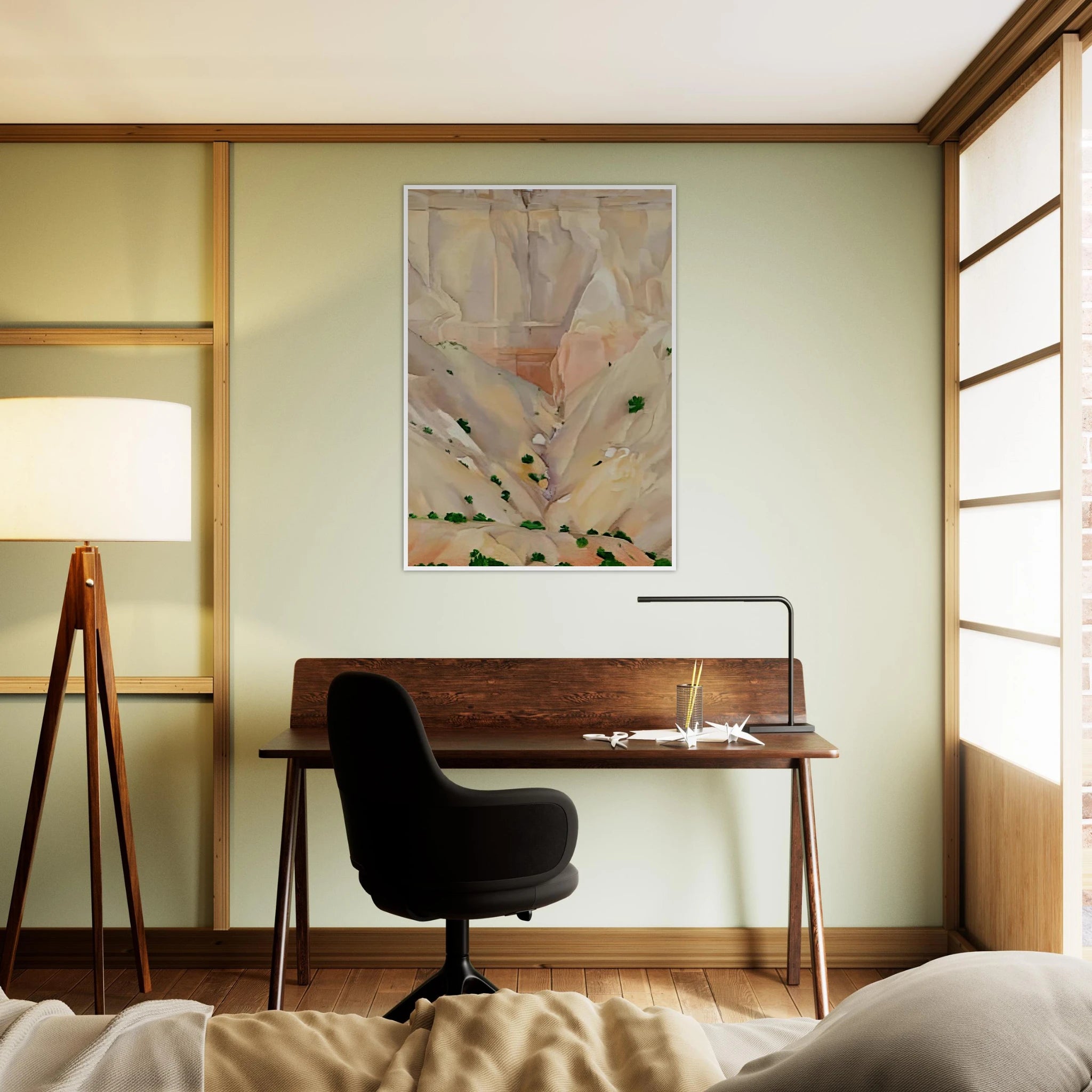 Cliffs Beyond Abiquiu, Dry Waterfall Framed Poster | Georgia O'Keeffe Framed Prints Wall Art | Georgia O Keeffe Prints
