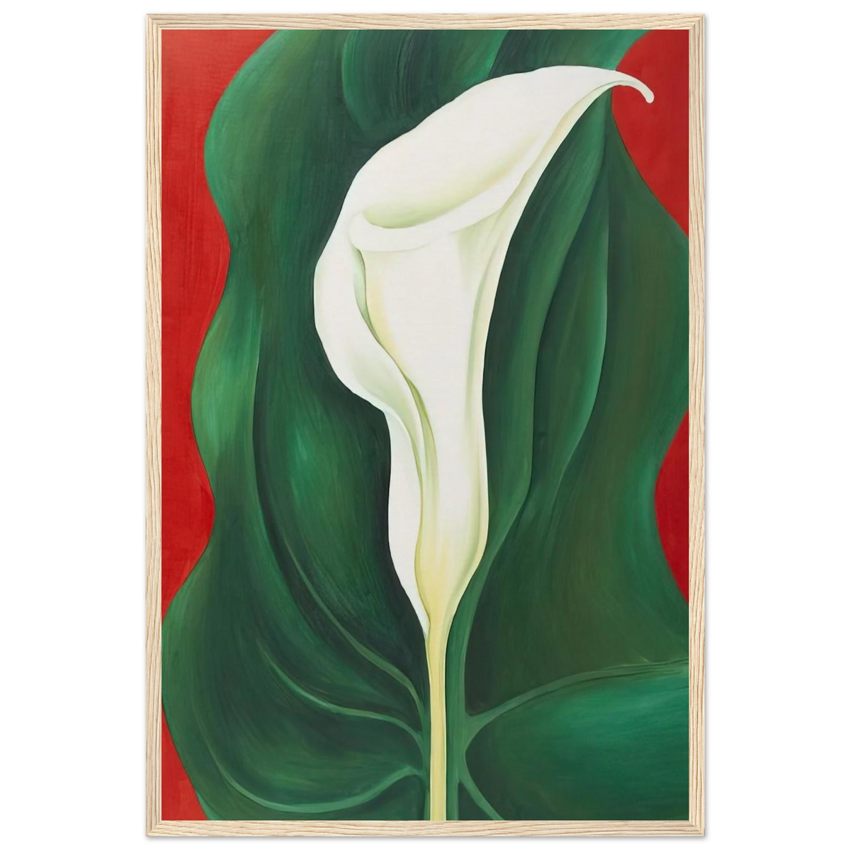 Single Calla Lily  Red  Framed Poster | Georgia O'Keeffe Framed Prints Wall Art | Georgia O Keeffe Prints