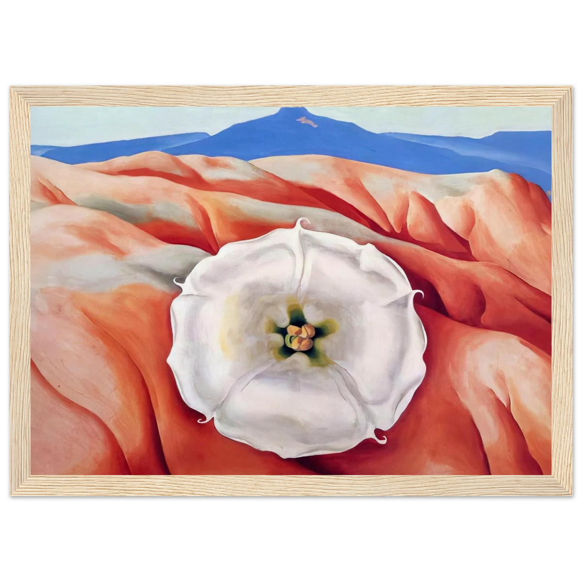 Red hills and white flower II Framed Poster | Georgia O'Keeffe Framed Prints Wall Art | Georgia O Keeffe Prints