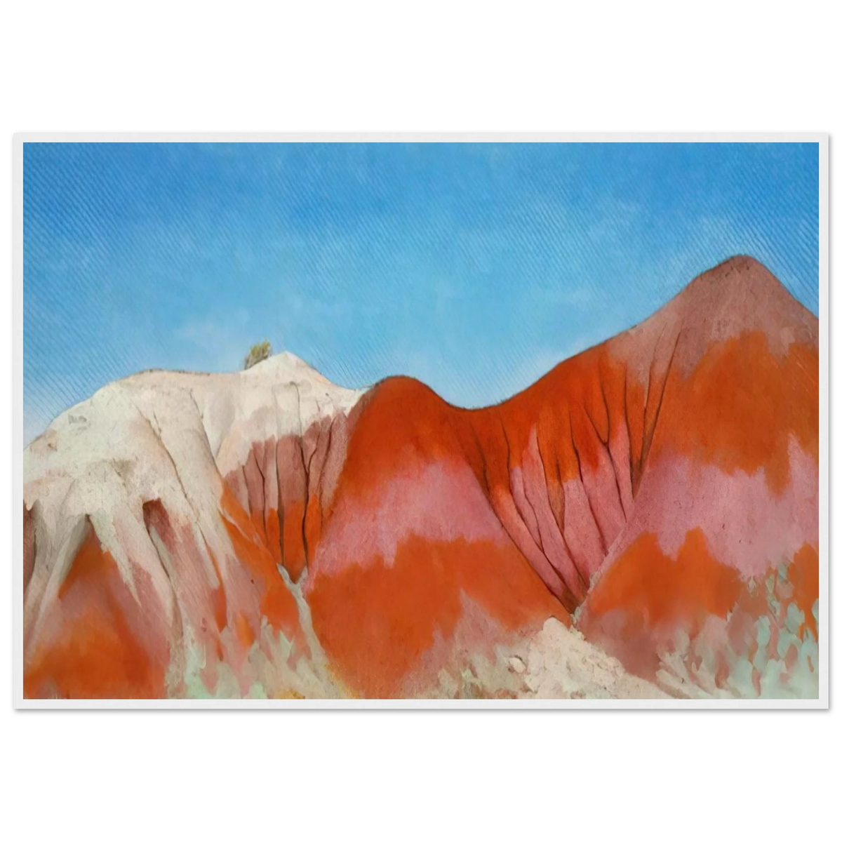 Series near abiquiu, New Mexico - Hills to the left Framed Poster | Georgia O'Keeffe Framed Prints Wall Art | Georgia O Keeffe Prints