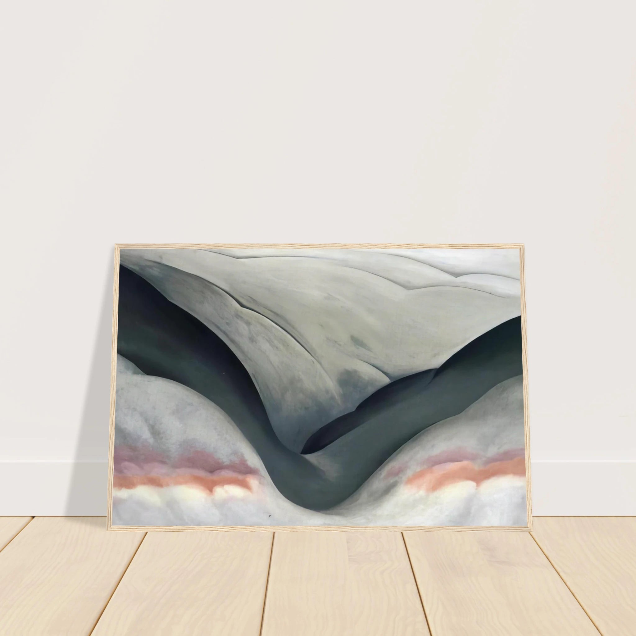 Black Place, Grey and Pink Framed Poster | Georgia O'Keeffe Framed Prints Wall Art | Georgia O Keeffe Prints
