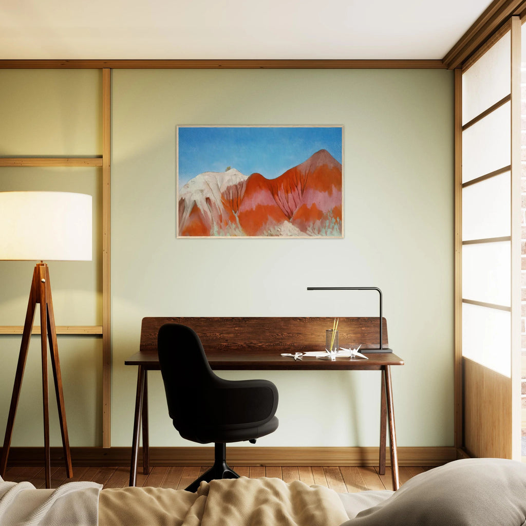 Series near abiquiu, New Mexico - Hills to the left Framed Poster | Georgia O'Keeffe Framed Prints Wall Art | Georgia O Keeffe Prints
