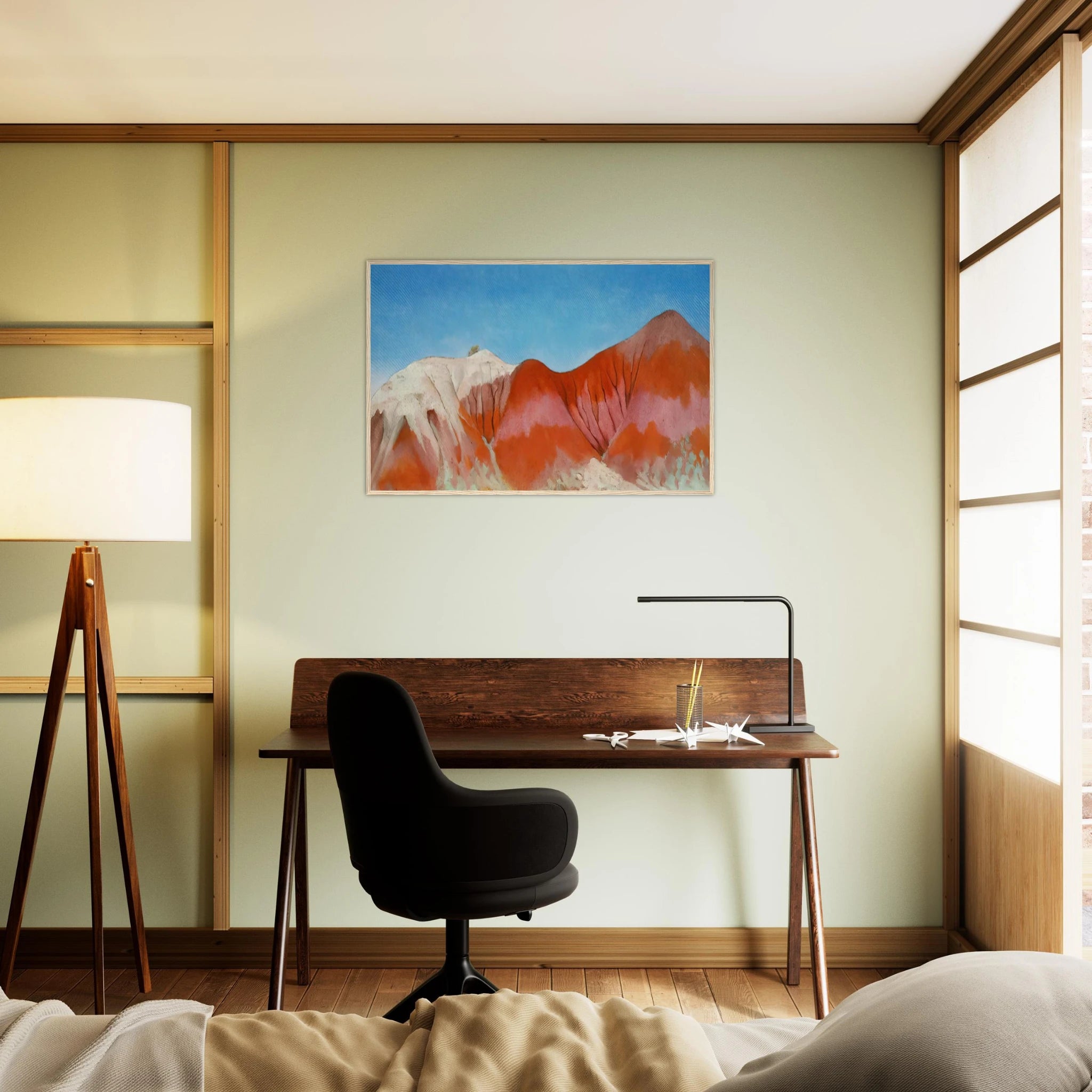 Series near abiquiu, New Mexico - Hills to the left Framed Poster | Georgia O'Keeffe Framed Prints Wall Art | Georgia O Keeffe Prints