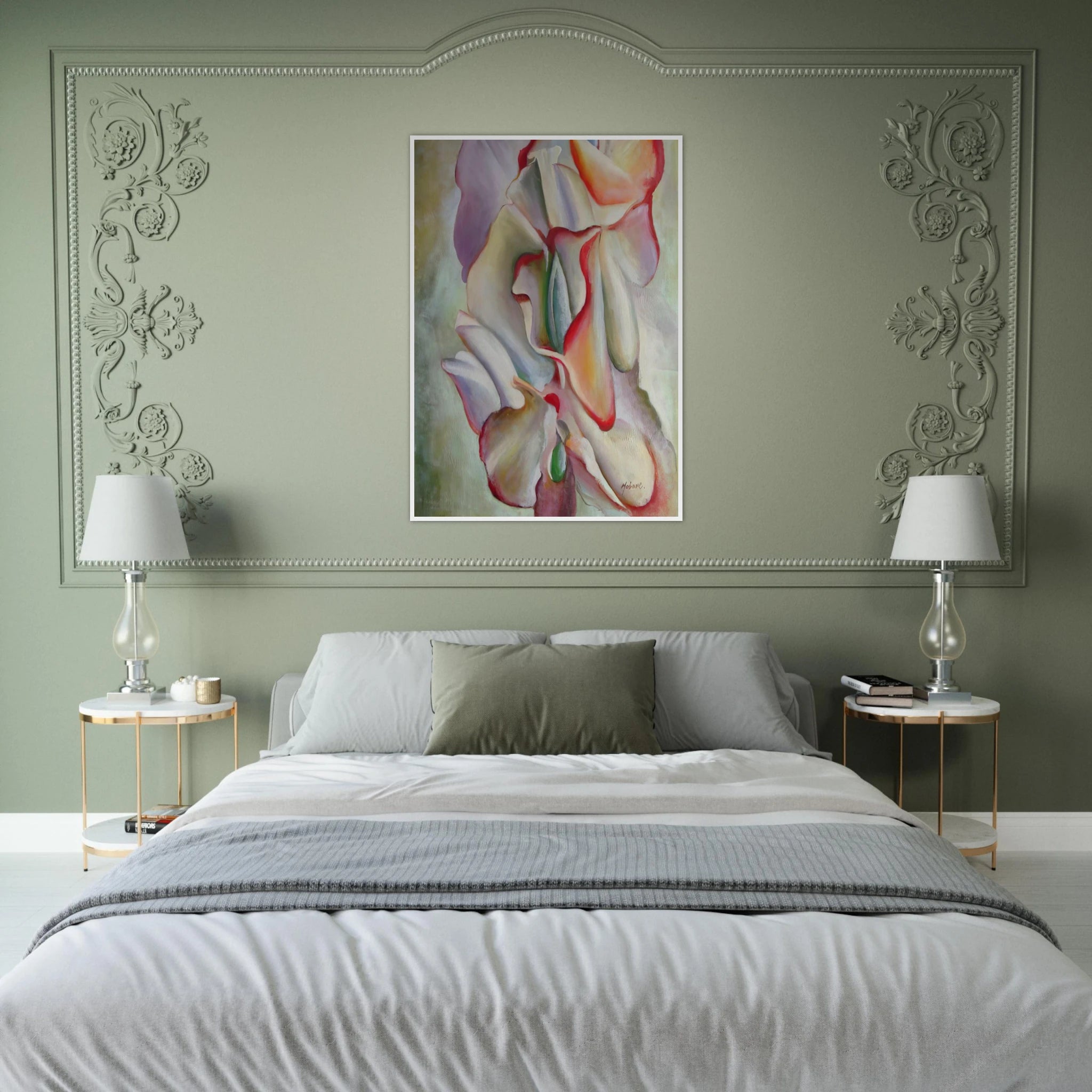 Pink Sweet Peas Framed Poster | Georgia O'Keeffe Framed Prints Wall Art | Georgia O Keeffe Prints