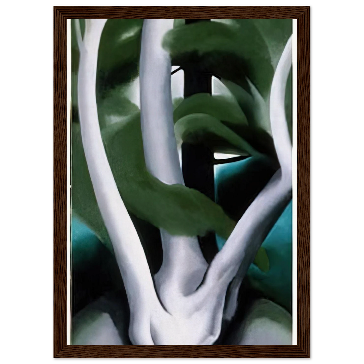 Birch and Pine Tree No. 1 Framed Poster | Georgia O'Keeffe Framed Prints Wall Art | Georgia O Keeffe Prints
